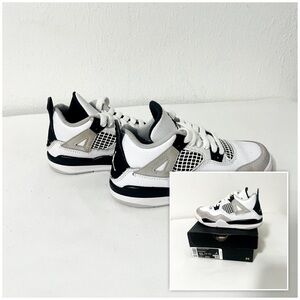 Nike Air Jordan 4 Retro PS Size 13C White/Black-Neutral Grey BQ7669-111 School